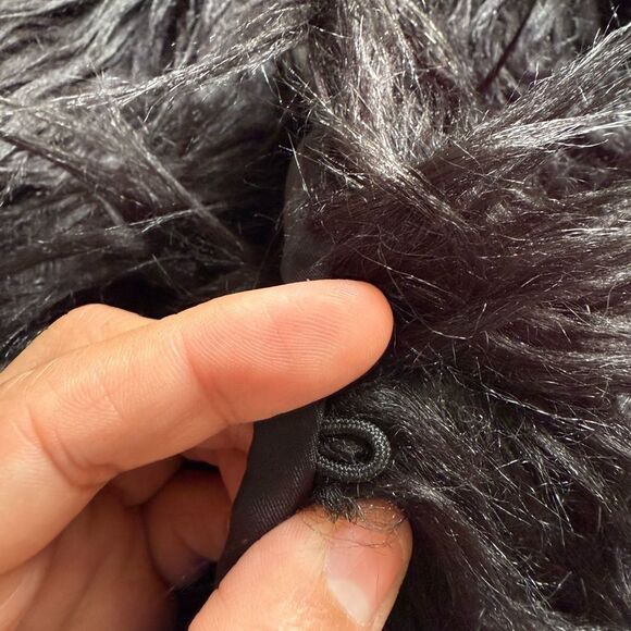 Amazon Black Teddy Jacket Shaggy Faux Fur - Picture 5 of 6